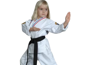 young girl in a ready stance
